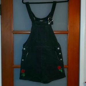 Motel Rocks Black short overalls